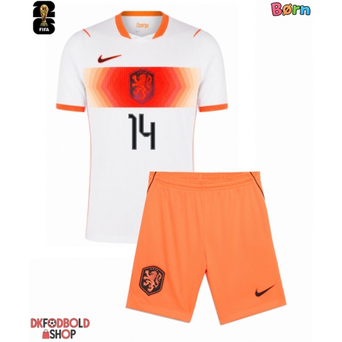 Holland Tijjani Reijnders #14 Udebanesæt Børn VM 2026 Kort ærmer (+ korte bukser)